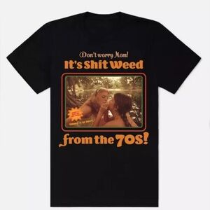 Brown Graphic T-Shirt with Retro Print‎